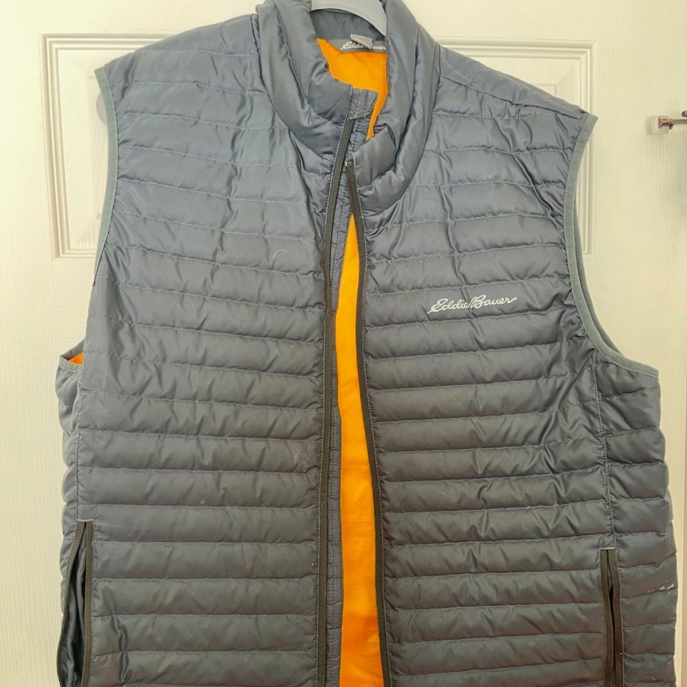 Eddie Bauer Men's Microlight Down Vest -- Navy Blue XL